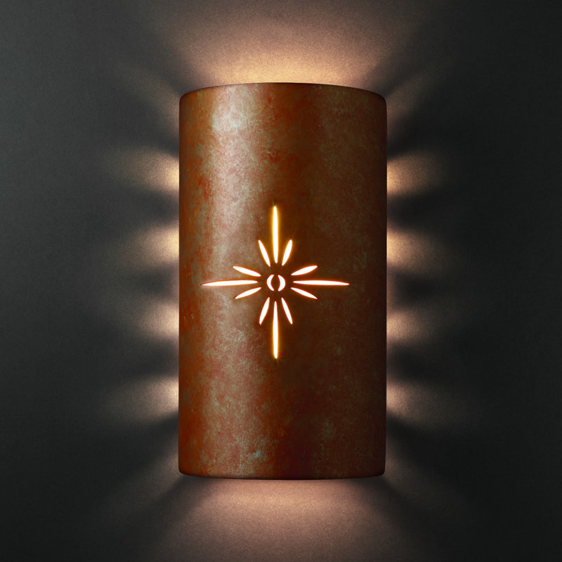 Sun Dagger Ceramic Wall Light, Rust Patina, Sunburst