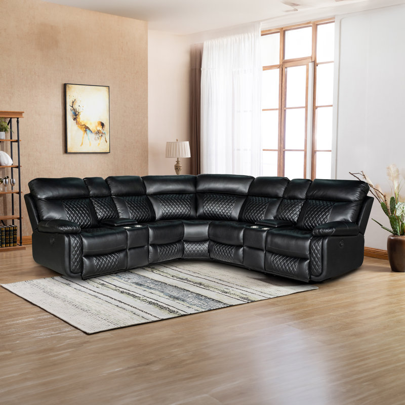 Canapé modulaire inclinable 3 pièces Infinity, Noir