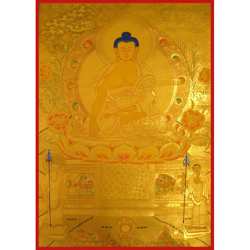 Grand Bouddha Shakyamuni doré (Brocadeless Thangka)