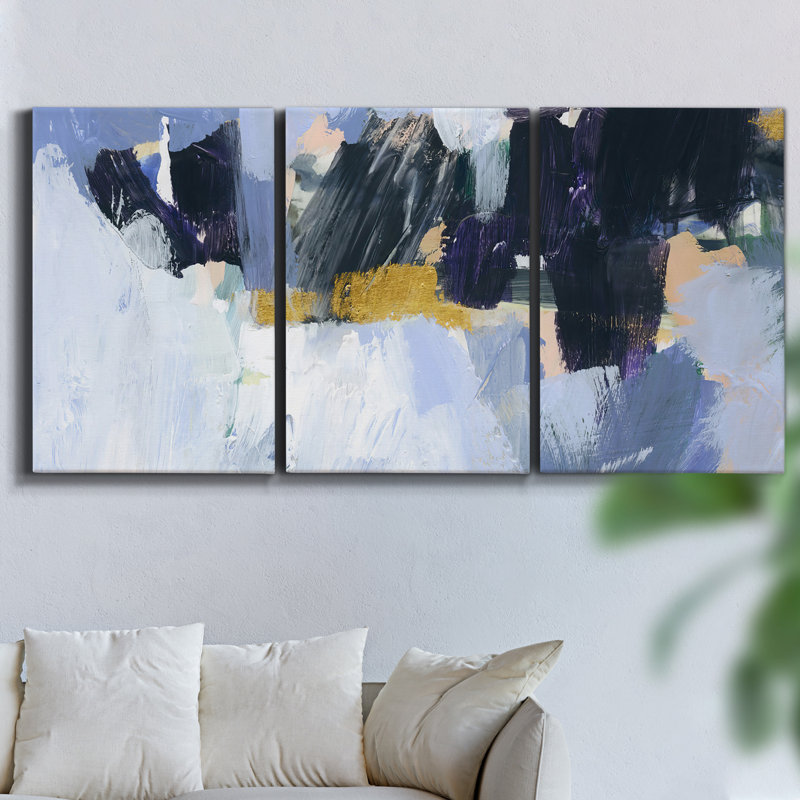 «Coastline Splash II», reproduction sur toile 3 pièces, H 27 po x l 54 po x P 2 po