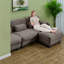 Canapé modulaire en chenille avec repose-pieds Compression Modern