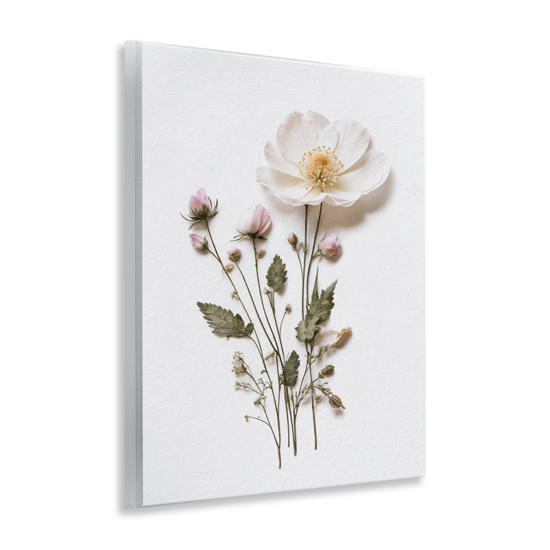 Plaque murale simple fleurs pressées, design par lettré et doublé