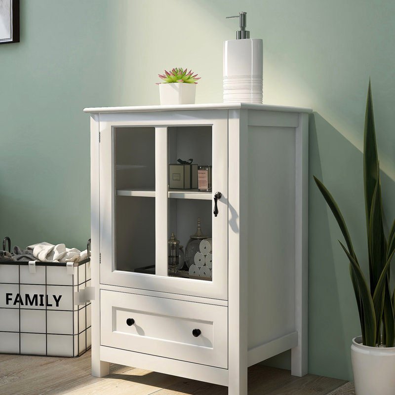 Buffet blanc pour armoire de service - Votre vaisselle avec portes Porte en verre rétro sculptée élégante et poignée en métal laquée pour plus de durabilité