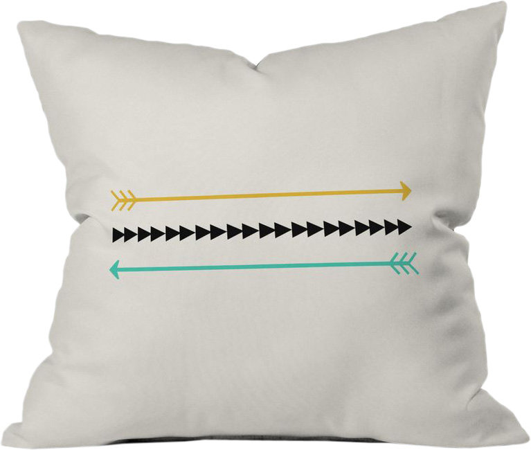 Coussin extérieur à flèches minimales, 18 po x 18 po