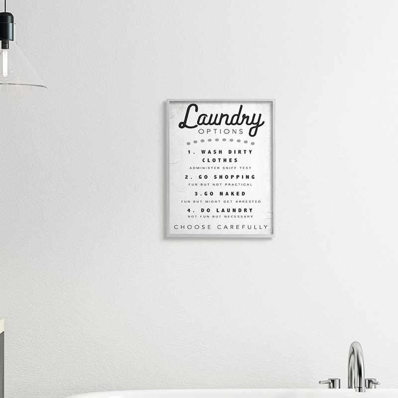 Options de lessive avec des instructions de nettoyage amusantes, Estampe numérique Farmhouse, H 14 po x l 11 po