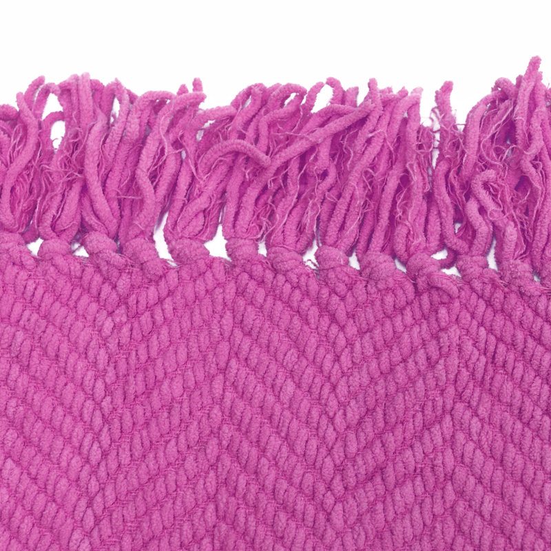 Jeté en tricot de tweed, 50 po x 60 po, Bouton de rose