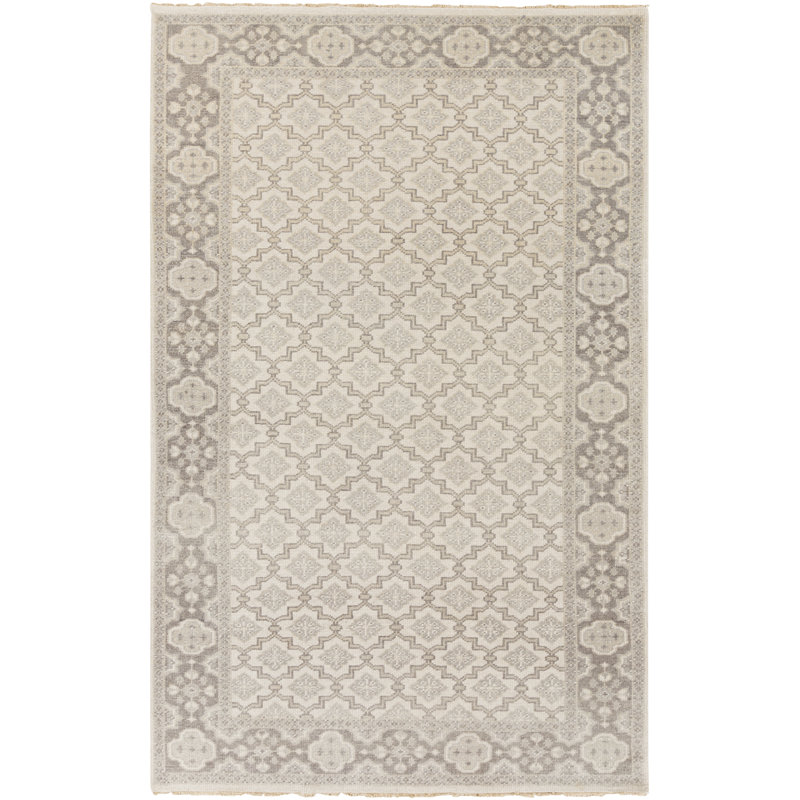 Augeron Wool Oriental Indoor Rug, Rectangle 3'6" x 5'6"