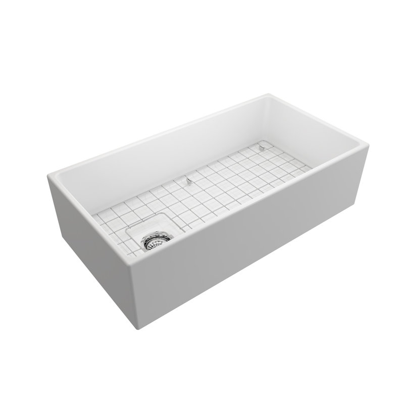36'' L Kitchen Sink, Matte White