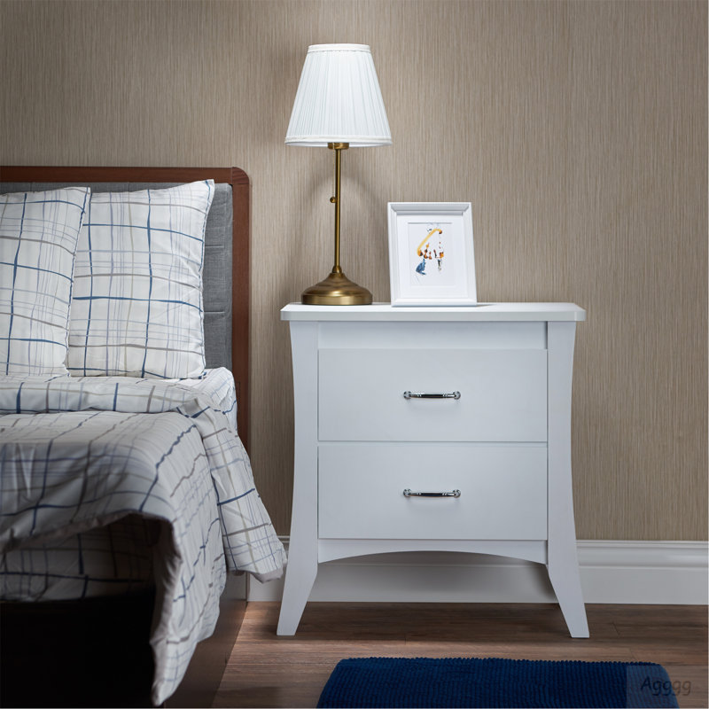 White 2-Drawer Nightstand