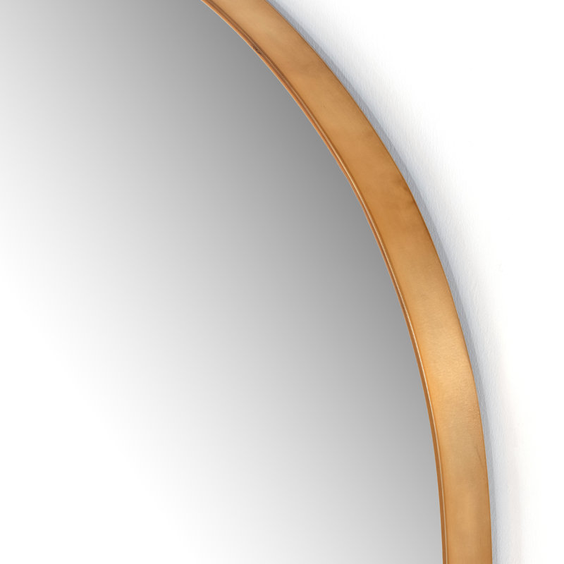 Georgina Flat Metal Wall Mirror, Polished Brass, 40" x 39"