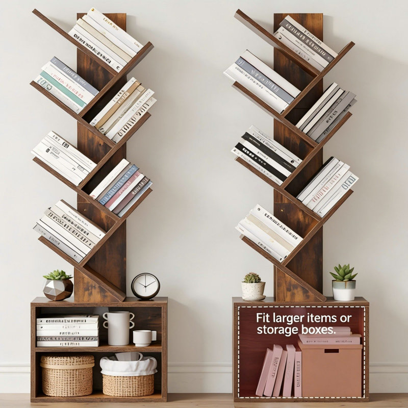Bibliothèque rustique à 6 niveaux