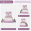 Lit plateforme simple tapissier TG avec tête de lit à DEL, tiroirs de rangement, tissu Boucle, mauve-129026370-129026372