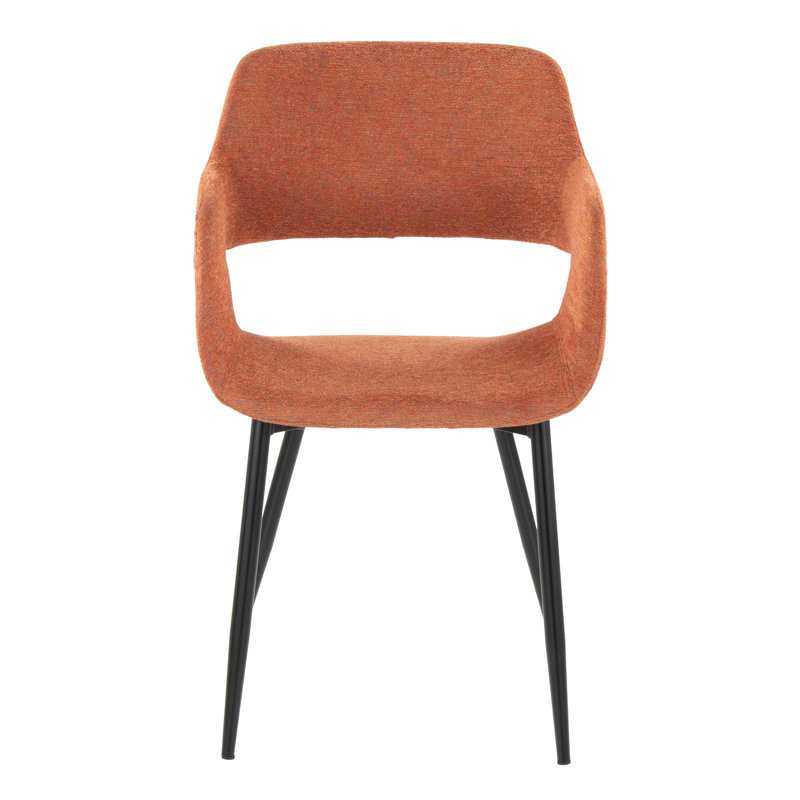 Chaise de salle à manger en polyester, Noir, Orange