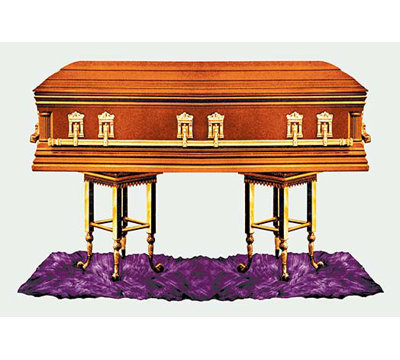 Casket bronze state, impression