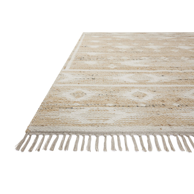 Natural Ivory Wool Cotton Flatweave Reversible Area Rug 3'-6" x 5'-6"