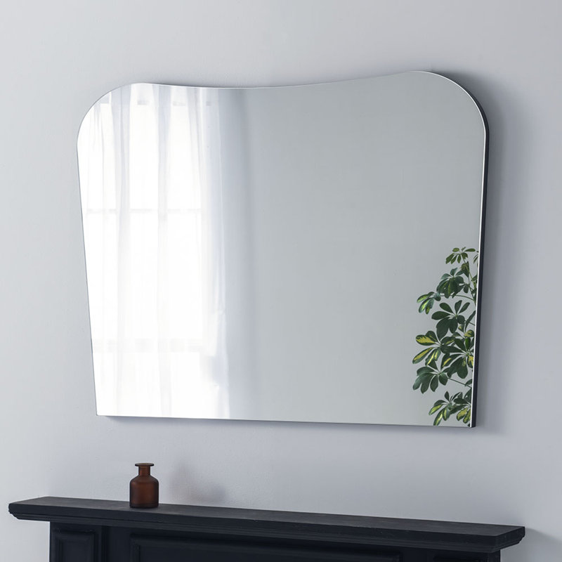 Aleko Asymmetrical Wall Mirror, Black