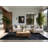 Soft Plush Menahan Space Satellite Model Modern & Contemporary Geometric Area Rug in Gray – Navy Binding-1713820373