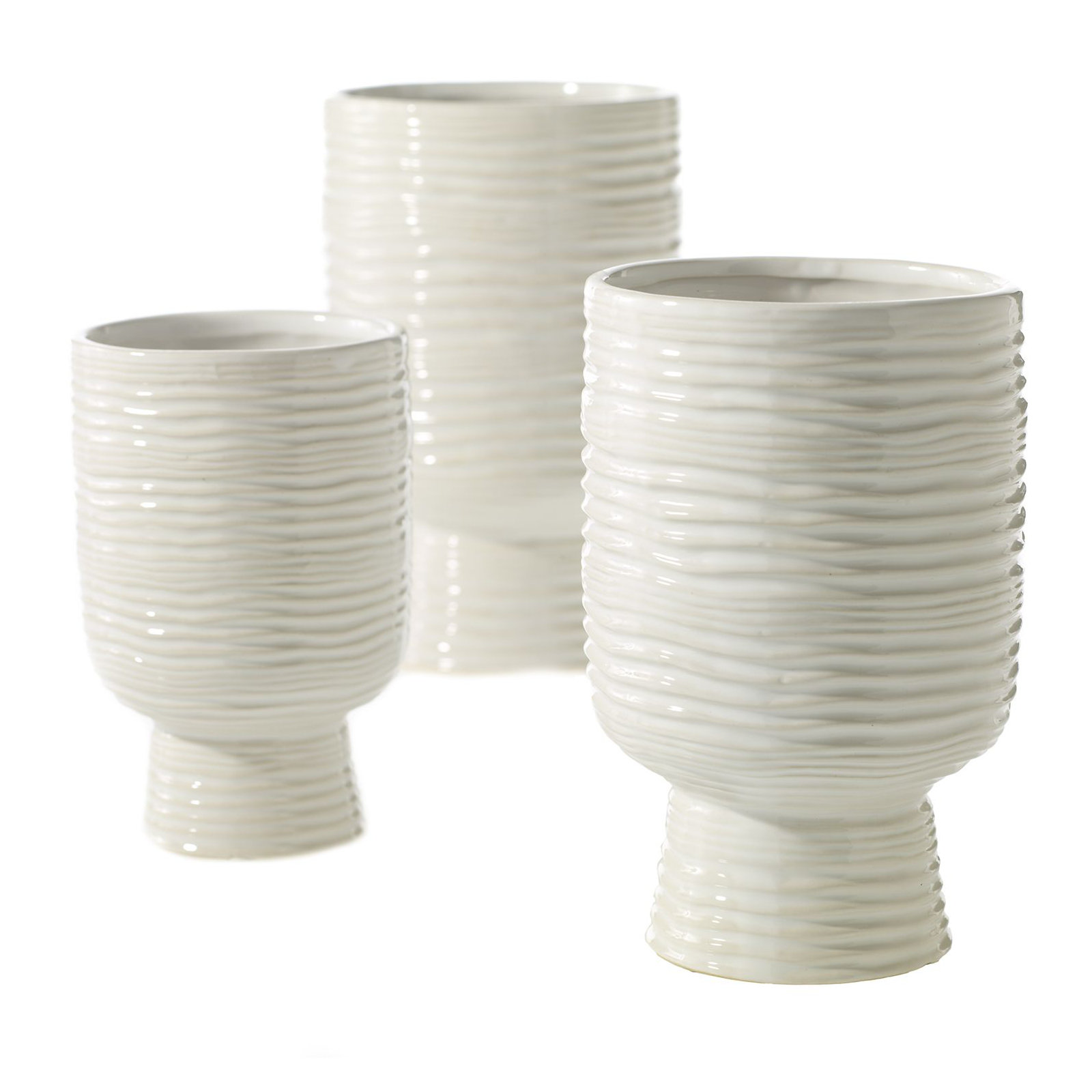 Canella Handmade Ceramic Table Vase, 7.7" H x 5" W x 5" D