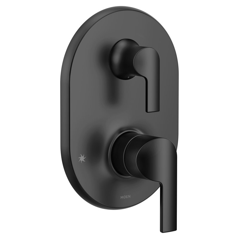 Doux M-CORE 3-Series 2-Handle Shower Trim With Integrated Transfer Valve, Valve Required, Matte Black