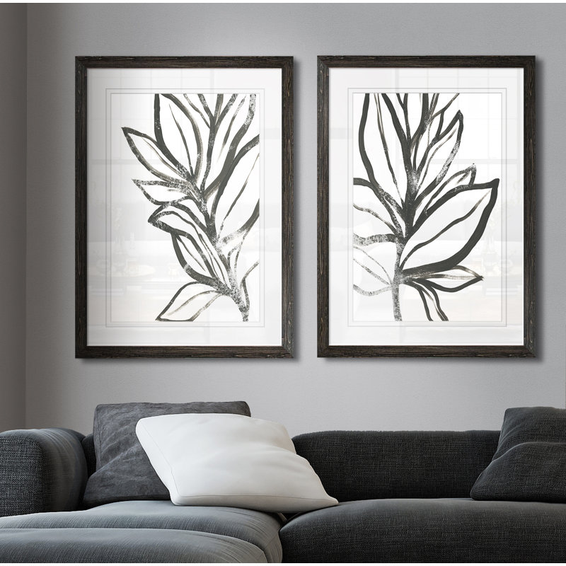 " Leaf Instinct I " by Vincent Van Gogh 2 - Pieces, 24" H x 18" W , Framed Print with Mat, Ebony