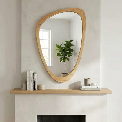 Miroir décoratif 24 "x 36" en bois massif irrégulier, pour chambre à coucher, salle de bain, salon, entrée