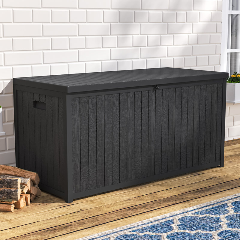 WFX Utility 125cm W 290L Water Resistant Plastic Deck Box, Black