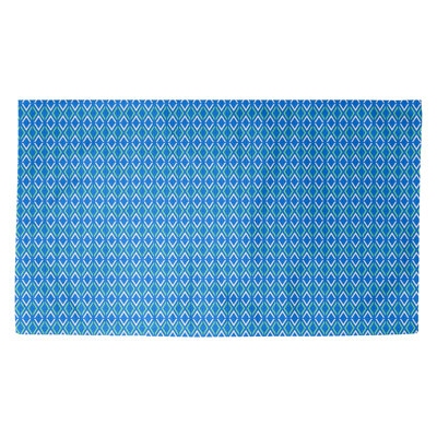 Tapis bleu/blanc arrow losanges Avicia