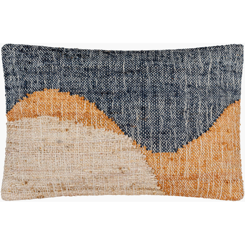 Housse de coussin lombaire Sookie, Noir / beige / orange / ivoire