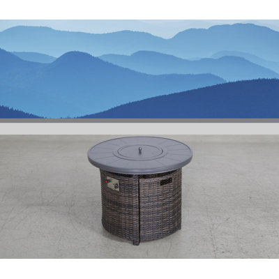 Bowerman Round Steel Propane Smokeless Fire Pit Table with Hidden Fuel Tank