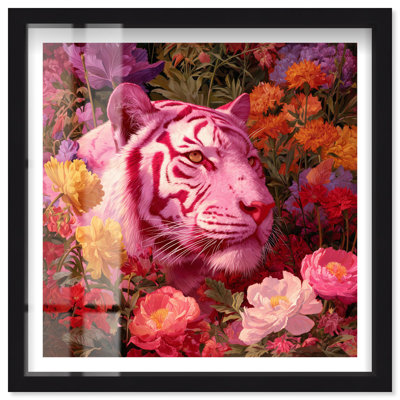 Décoration murale moderne King of the Dahlias I Shadowbox Print par Notoriart, cadre noir, 25 x 25