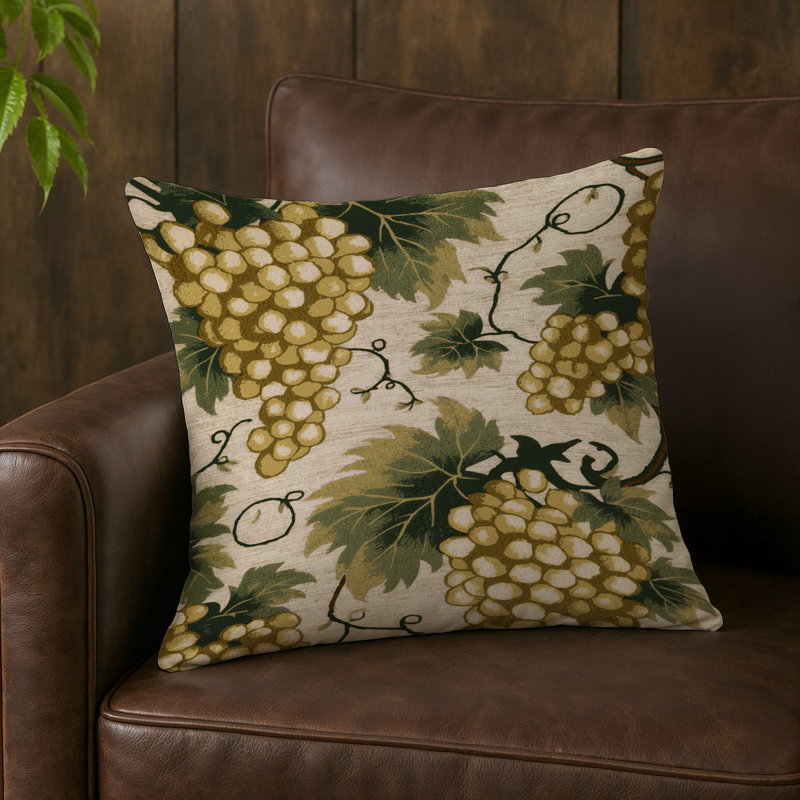 Coussin intérieur et extérieur, Carré 18 po, Raisin champagne