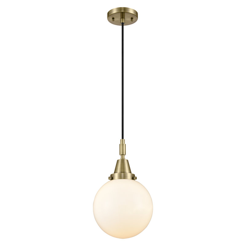 Mini luminaire suspendu suspendu 1 corde Downtown Urban - Caden Frederick, H 133,38 po x l 8 po x P 8 po, Blanc mat
