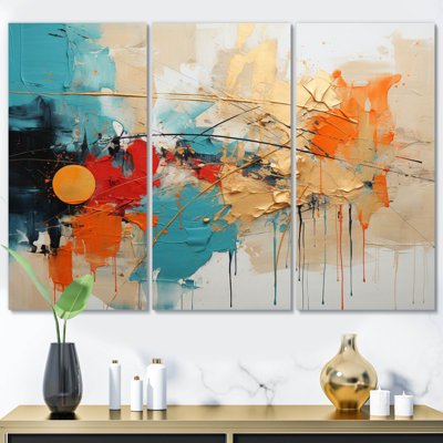 Collage Fusion IV - 3 Piece Wrapped Canvas Print