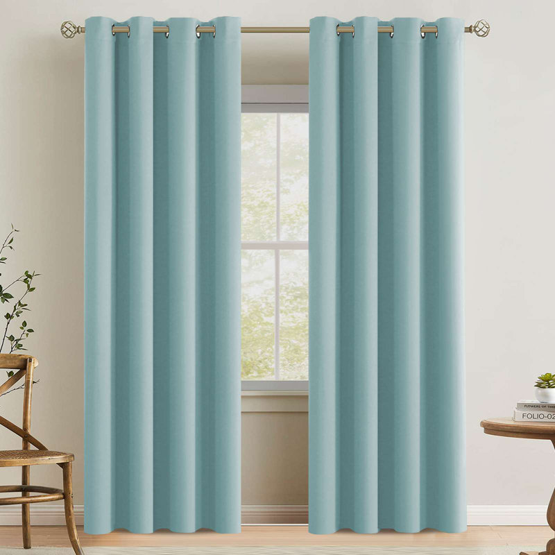 Blackout Curtains for Bedroom 42"/52" Wide Black Out Curtains Thermal Insulated 100”/120“/180” Wide Long Blackout Curtains for Living Room Outdoor Privacy Energy Saving Curtains for Patio Door Grommet 1 Panel