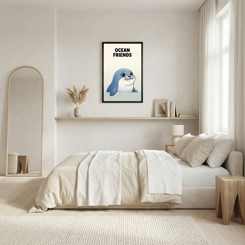 «Ocean Friends Seal», ensemble de 1 reproduction d'art sur toile tendue, H 30 po x l 20 po