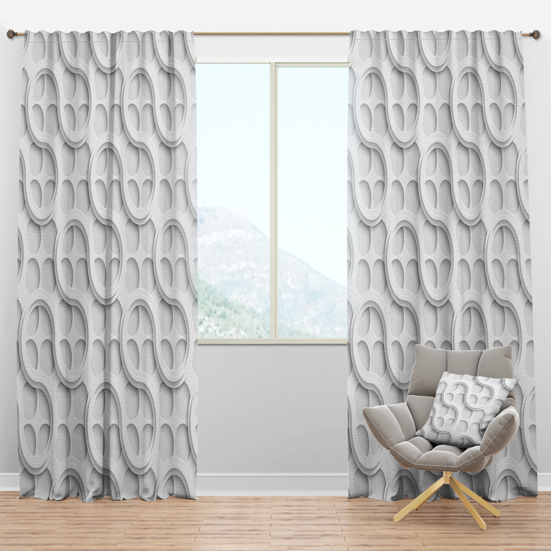 Lattice - Modern Curtain - Velvet Room darkening - 1 panel Design Art Size per 
