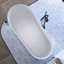 Baignoire de trempage autoportante à surface solide de 67 po en blanc mat