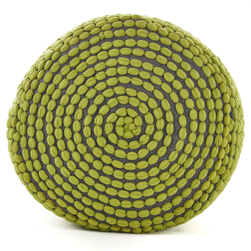 Pouf cylindrique River Water, décoration d'intérieur, forme géométrique, capacité de 250 lb, perles remplies à la main, Vert
