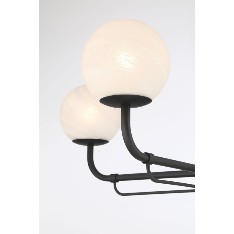 4 LIGHT CHANDELIER, Dark Matte Black