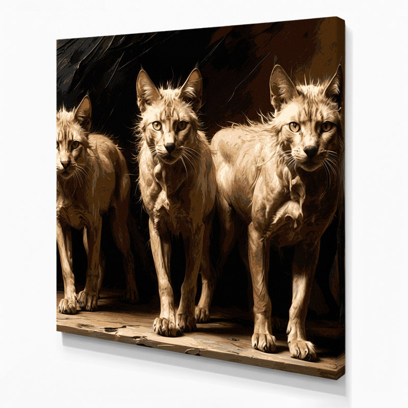 «Cats Lykoi Brown», art mural sur toile, H 8 po x l 8 po