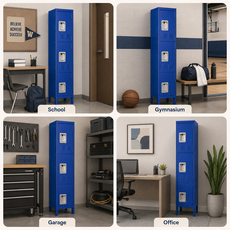 Casier de 12 po de largeur, Bleu