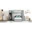 Lit mezzanine avec lit autonome, tablettes, bureau et garde-robe-368418176