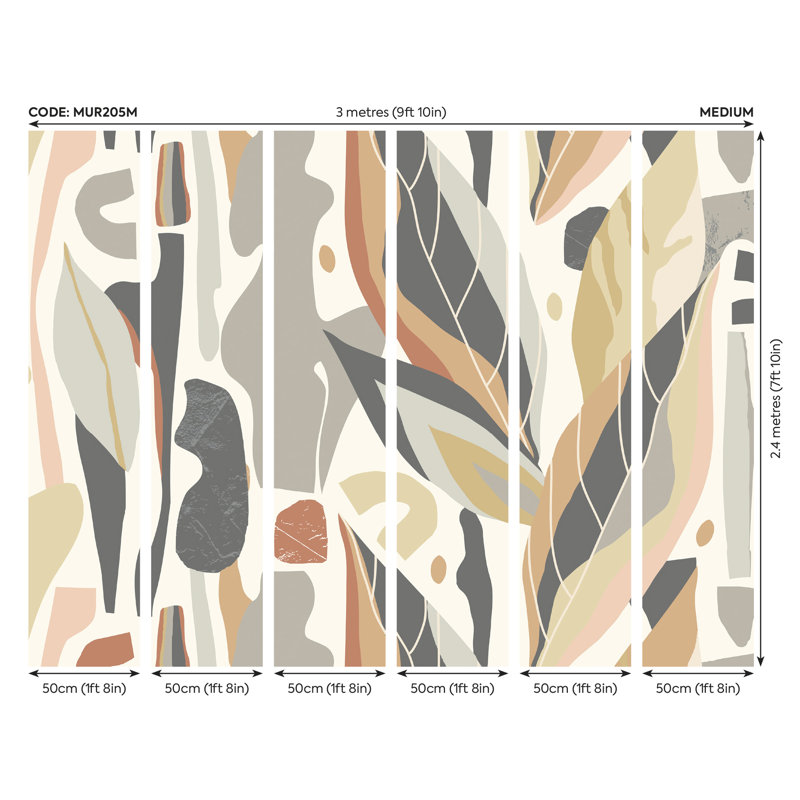 Auberta Mural, 240cm L x 300cm W, Grey