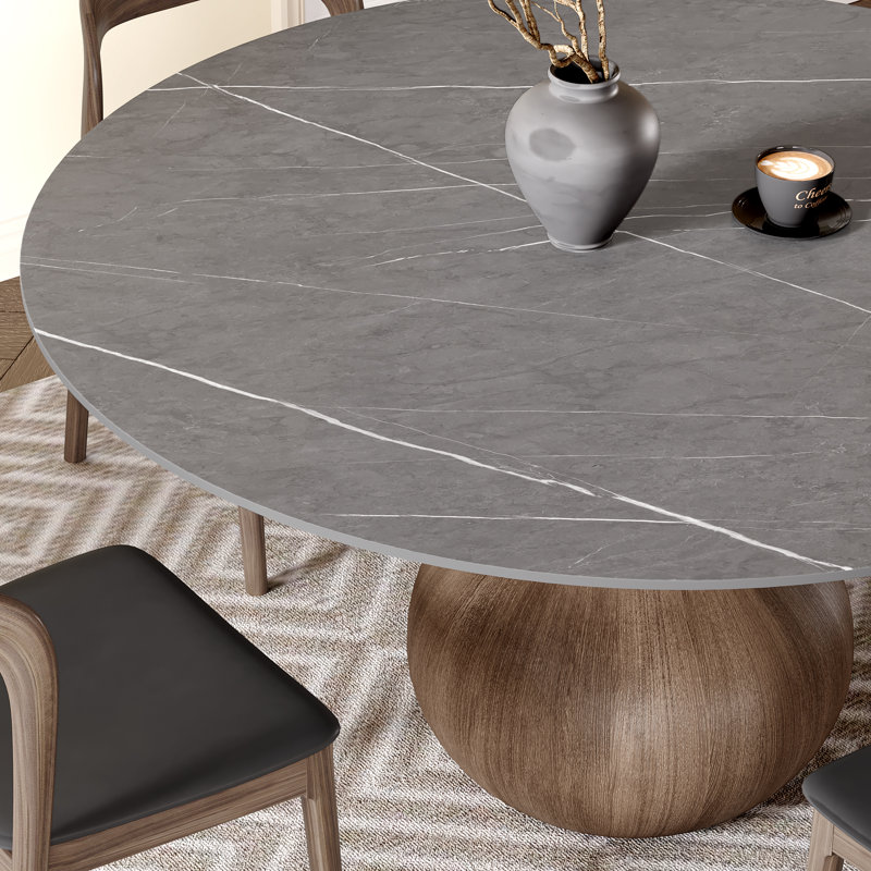 Table de salle à manger Otelia, 29.52"H x 59"L x 59"W, Gris