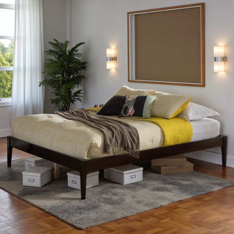 Grand lit plateforme Cappdino Craddock Curiel, Cappuccino, Grand