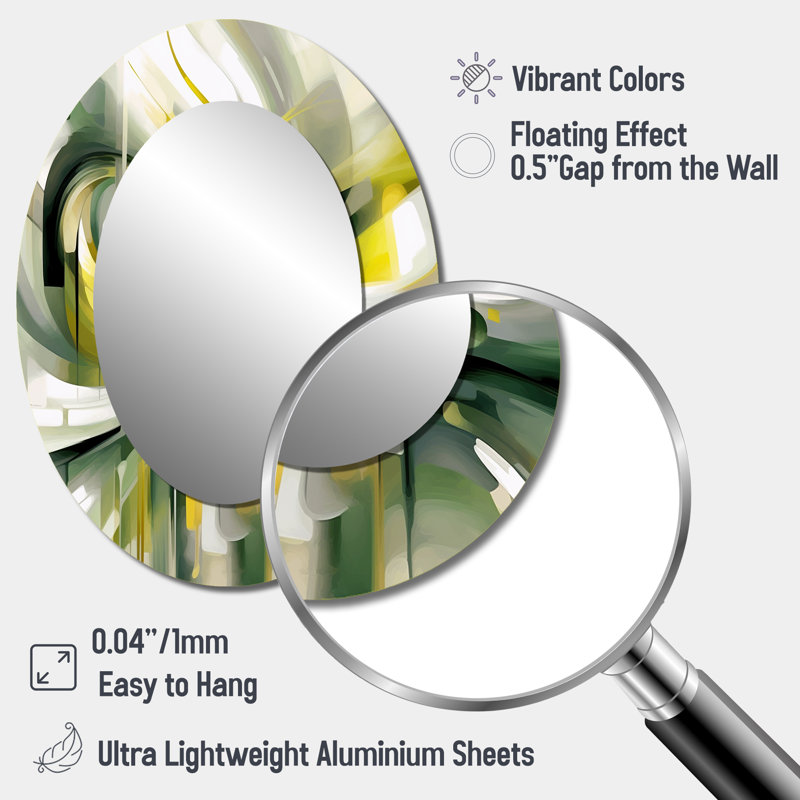 Dynamic Waveforms II - Miroir mural vert traditionnel, H 40 po x l 30 po