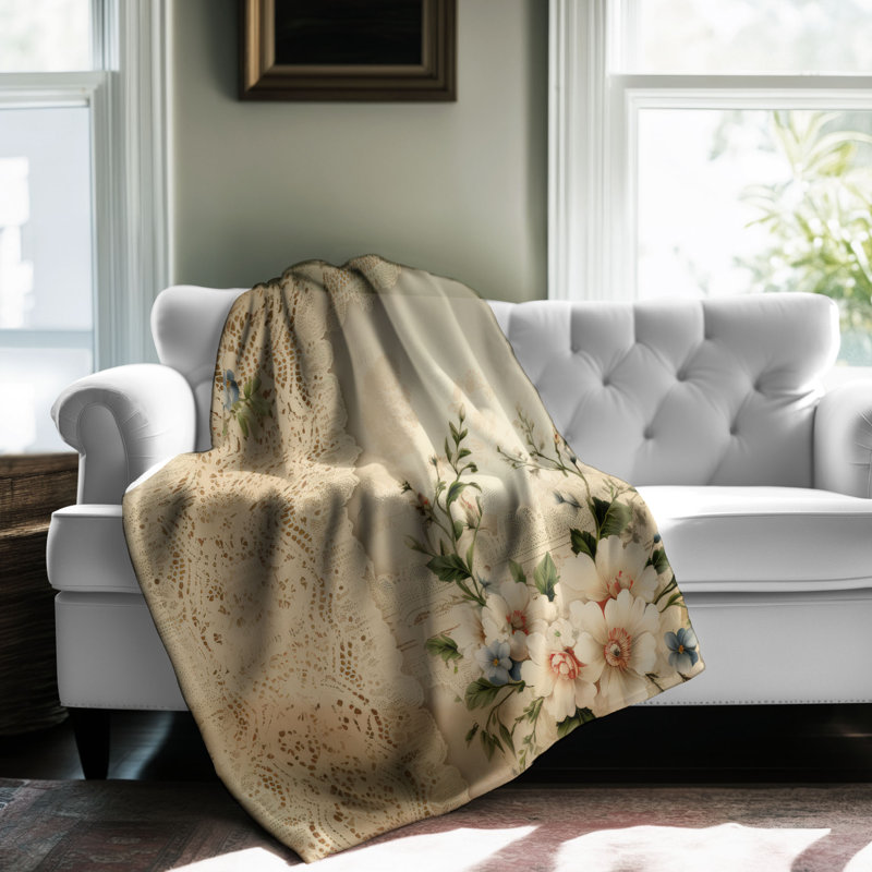 Jeté classique en dentelle Sherpa, 60 po x 80 po