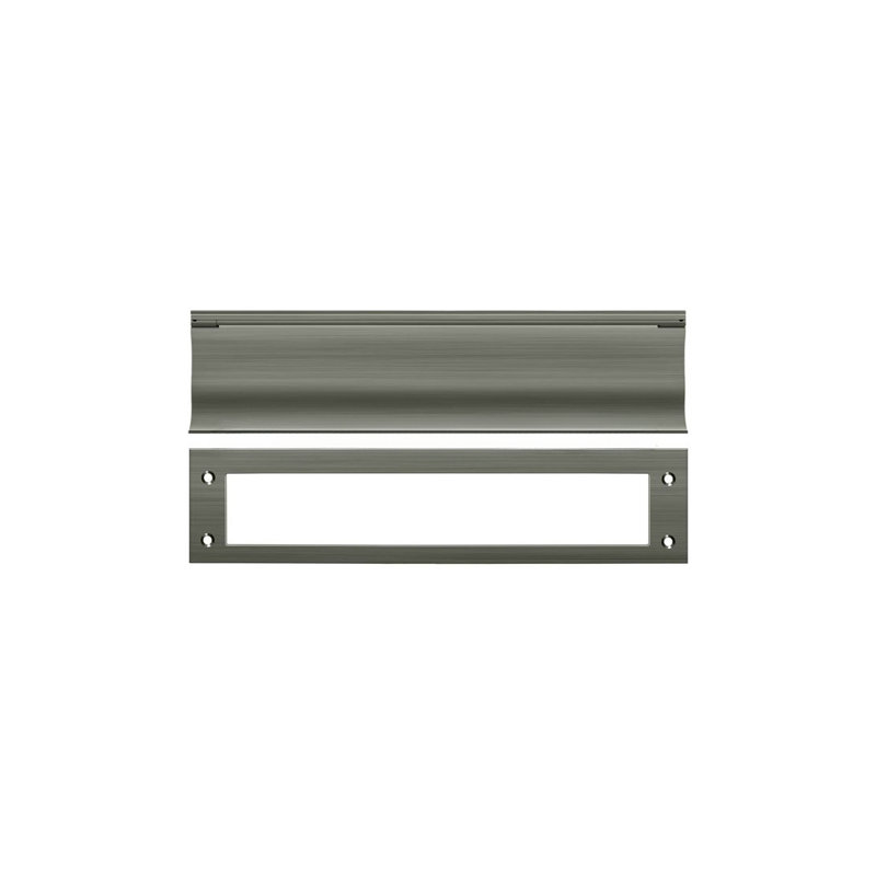13" x 3" Brass Mail Slot, Antique Nickel