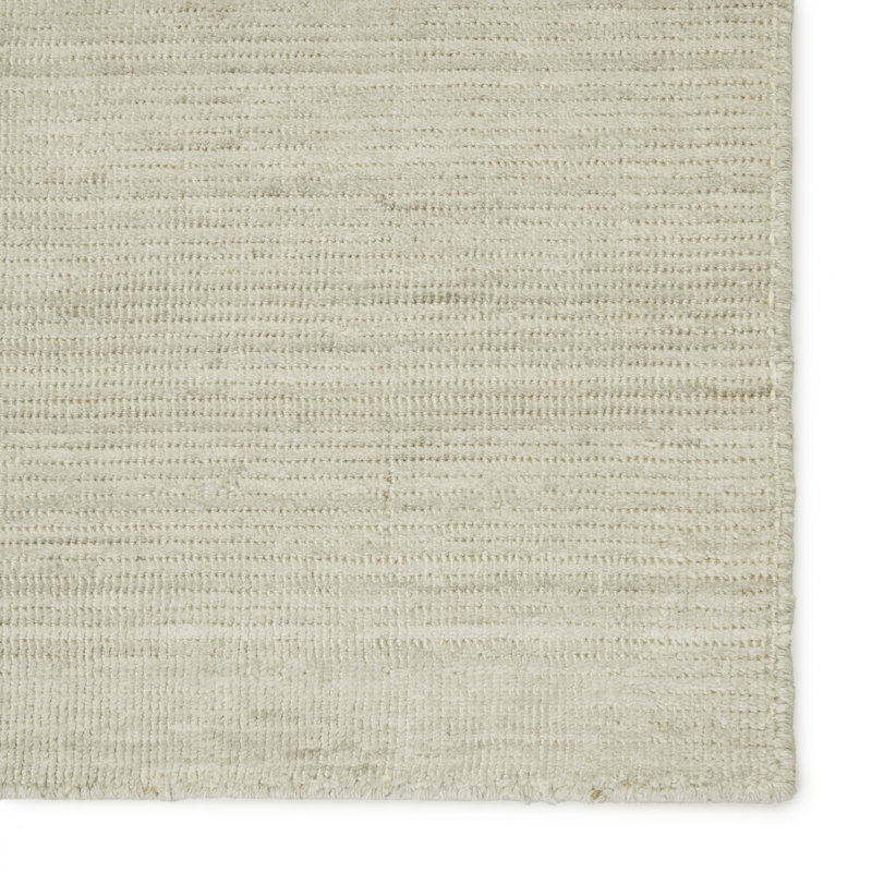 Hamburg Hand-Hoomed New Age 4' x 6' Polyester Area Rug in Light Gray, Rectangle 12' x 15'