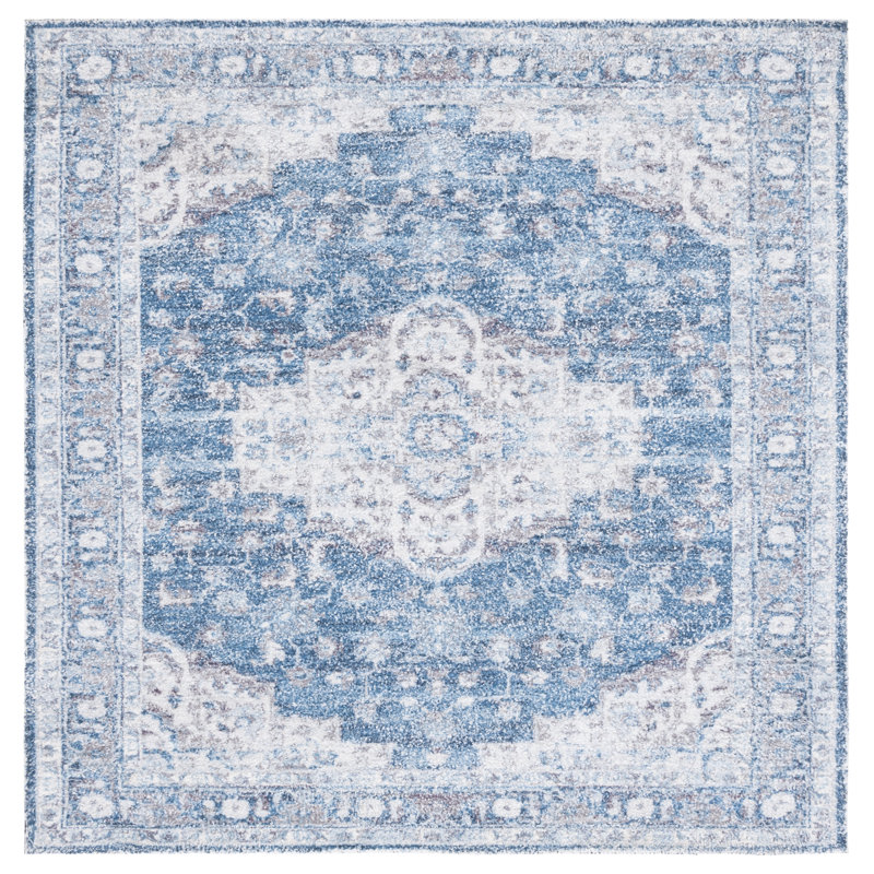 Hand Tufted Performance Oriental Rug, Square 6'